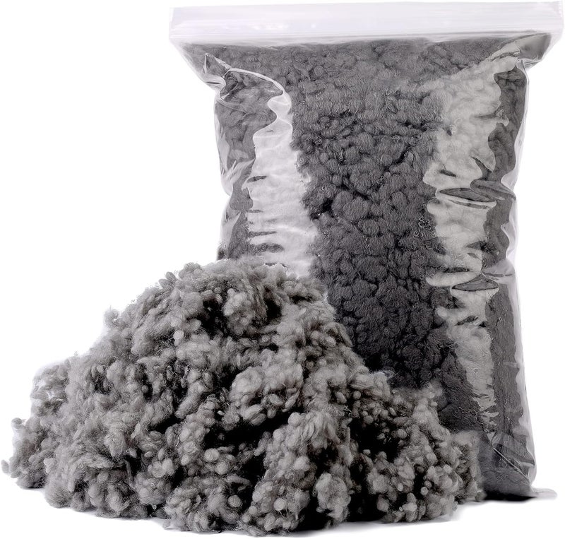 MORFEN 200g/7.05ozBlack and Grey Premium Polyfill Stuffing, Poly Filling Stuffing, Heat Fiber Fill, High Resilience Stuffing for Stuffed Animals Crafts Crochet - Image 1